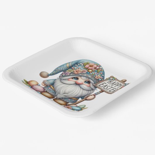 Wertvolles Gnome Osterthema Einladung Pappteller (Gewinkelt)