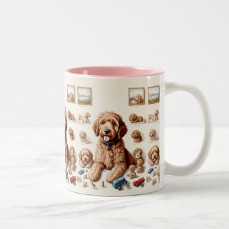 Wertvolles Goldendoodspiel Zweifarbige Tasse