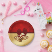 Wertvolles goldenes Weihnachten Bell Pappteller (Party)