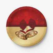 Wertvolles goldenes Weihnachten Bell Pappteller (Vorderseite)