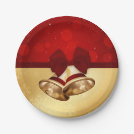 Wertvolles goldenes Weihnachten Bell Pappteller