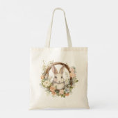 Wertvolles Hasen mit Frühlingsblumen Tragetasche (Rückseite)