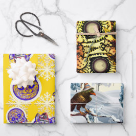 WERTVOLLES HOLIDAY Packpapier mit 3 Blatt Set