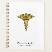 Wertvolles medizinisches Gold Caduceus Beruflich Planer (Vorderseite)
