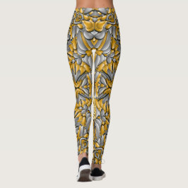 Wertvolles Metallgoldsilber-Vintages Kaleidoskop Leggings