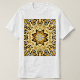 Wertvolles Metallgoldsilber-Vintages Kaleidoskop T-Shirt