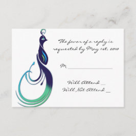 Wertvolles Pfaus bei Lila, Aquamariner, grüner Rea RSVP Karte