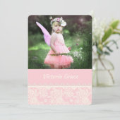 Wertvolles Spitzen-Foto Einladung (Stehend Vorderseite)