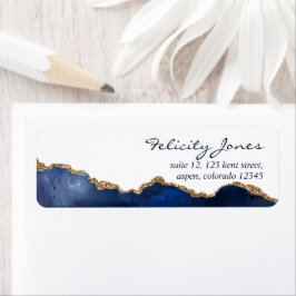 Wertvolles Stone Label für Navy und Gold Agate