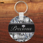 Wertvolles White Gem Design Schlüsselanhänger (Vorderseite)