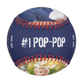 Wertvollste Pop-Pop MVP Custom 2 Foto Monogram Baseball (Vorderseite)