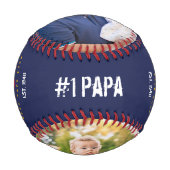Wertvollstes Papa MVP Custom Two Foto Monogram Baseball (Vorderseite)