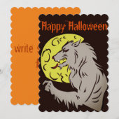 Werwolf auf Vollmond Einladung (Vorne/Hinten)