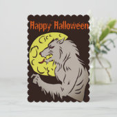 Werwolf auf Vollmond Einladung (Stehend Vorderseite)
