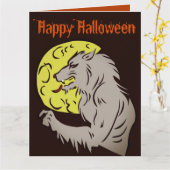 Werwolf auf Vollmond Karte (Gelbe Blume)