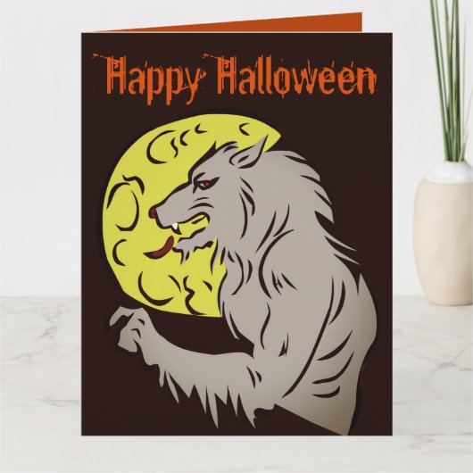 Werwolf auf Vollmond Karte (Vorderseite)