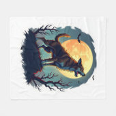 Werwolf-Beagle-Heulen Fleecedecke (Vorderseite (Horizontal))