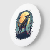 Werwolf-Beagle-Heulen Große Wanduhr (Winkel)