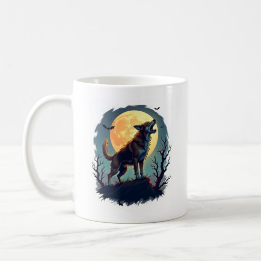 Werwolf-Beagle-Heulen Kaffeetasse (Links)