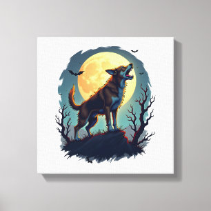 Werwolf-Beagle-Heulen Leinwanddruck