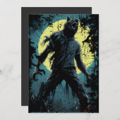 Werwolf bei Nacht Einladung (Vorne/Hinten)