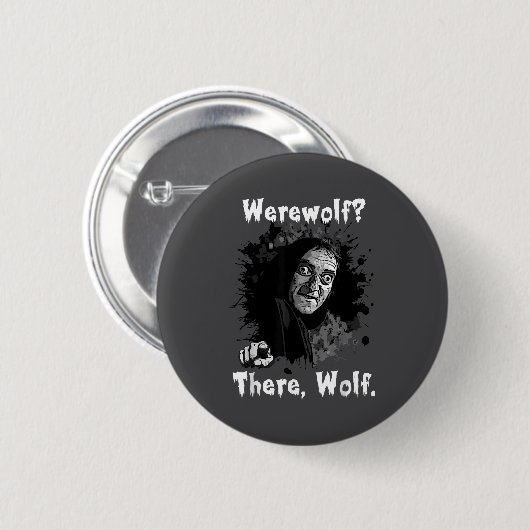 Werwolf_ Da, Wolf. Lustig Abby Normal Retro Com Button (Vorne & Hinten)