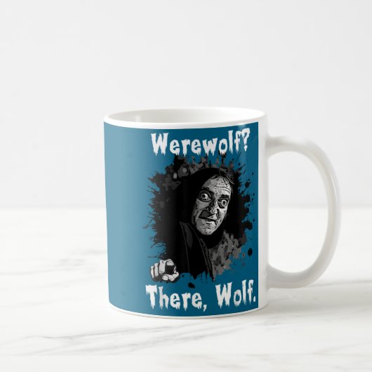 Werwolf_ Da, Wolf. Lustig Abby Normal Retro Com Kaffeetasse (Rechts)