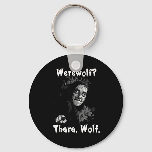 Werwolf_ Da, Wolf. Lustig Abby Normal Retro Com Schlüsselanhänger (Vorderseite)