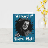 Werwolf_ Da, Wolf. Lustiger Abby Normal Retro Com Karte (Gelbe Blume)