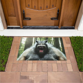 Werwolf, der die gesamte Dorfpforte aß Fußmatte