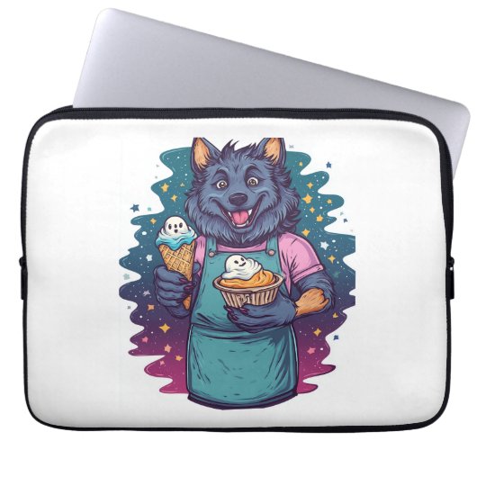 Werwolf-Eiscreme-Stand Laptopschutzhülle (Vorderseite)