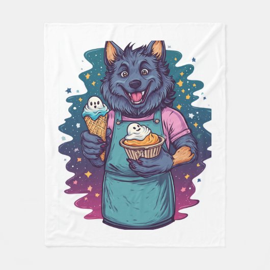 Werwolf-Eisdiele Fleecedecke (Vorderseite)