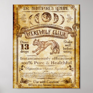 Werwolf-Elixier-Plakat Poster