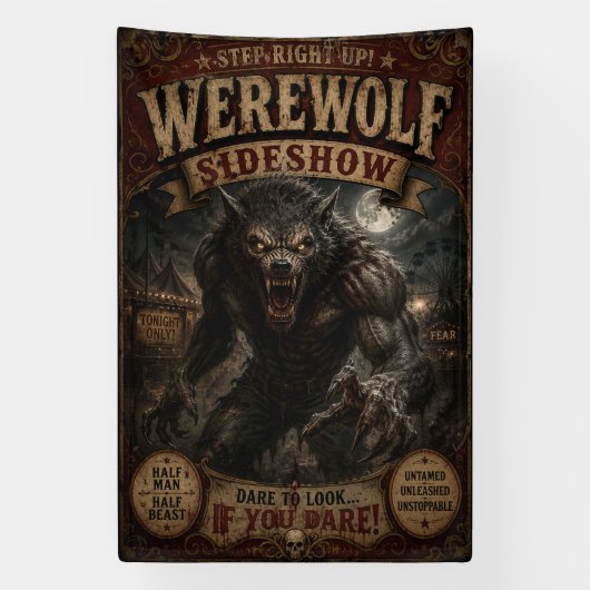 Werwolf-Freakshow-Seitenshow-Banner Banner (Vertikal)