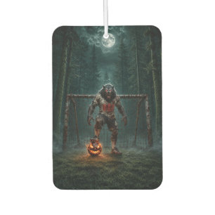 Werwolf-Fußballspieler-Halloween-Horror-Kunst Autolufterfrischer