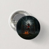 Werwolf-Fußballspieler Halloween-Horror-Kunst Button (Vorne & Hinten)