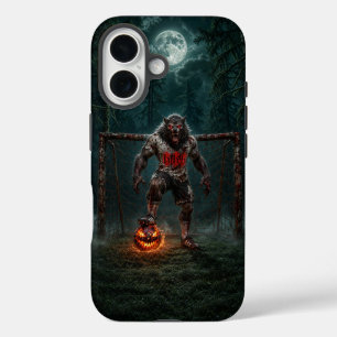 Werwolf-Fußballspieler-Halloween-Horror-Kunst iPhone 16 Hülle