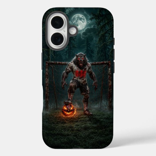 Werwolf-Fußballspieler-Halloween-Horror-Kunst Case-Mate iPhone Hülle (Rückseite)
