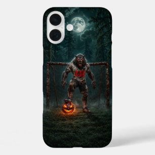 Werwolf-Fußballspieler-Halloween-Horror-Kunst iPhone 16 Plus Hülle