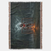 Werwolf-Fußballspieler-Halloween-Horror-Kunst Decke (Vorderseite Vertikal)