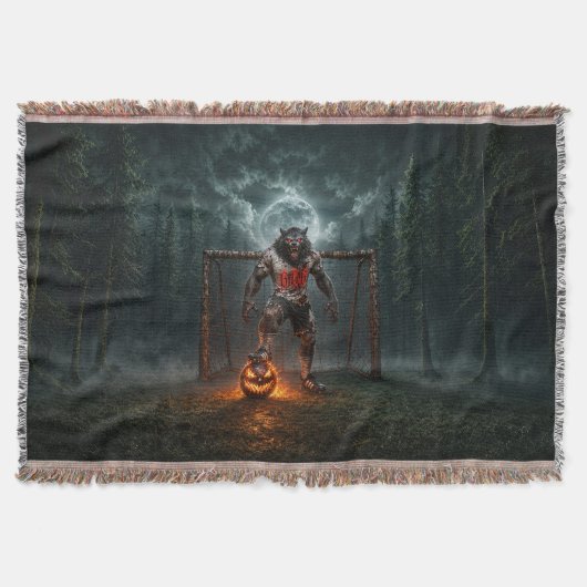 Werwolf-Fußballspieler-Halloween-Horror-Kunst Decke (Vorderseite)