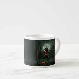 Werwolf-Fußballspieler-Halloween-Horror-Kunst Espressotasse