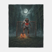 Werwolf-Fußballspieler-Halloween-Horror-Kunst Fleecedecke (Vorderseite)