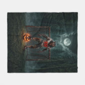 Werwolf-Fußballspieler-Halloween-Horror-Kunst Fleecedecke (Vorderseite (Horizontal))