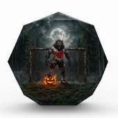 Werwolf-Fußballspieler-Halloween-Horror-Kunst Fotoblock (Vorderseite)