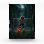 Werwolf-Fußballspieler-Halloween-Horror-Kunst Fotoblock (Vorderseite)