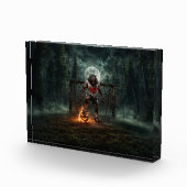 Werwolf-Fußballspieler-Halloween-Horror-Kunst Fotoblock (Rechts)