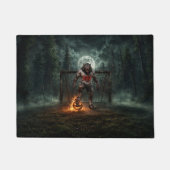 Werwolf-Fußballspieler-Halloween-Horror-Kunst Fußmatte (Vorderseite)