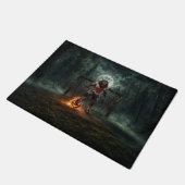 Werwolf-Fußballspieler-Halloween-Horror-Kunst Fußmatte (Schrägansicht)