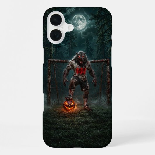 Werwolf-Fußballspieler-Halloween-Horror-Kunst iPhone Hülle (Rückseite)